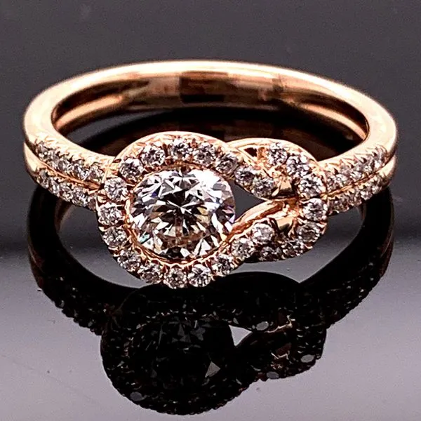 Rose Gold Diamond Everlon Knot Ring
