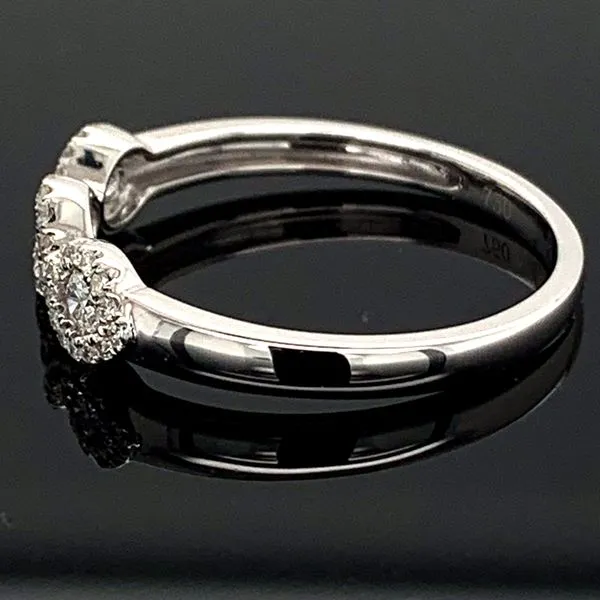 18K Woven Halo Style 3 Stone Ring Image 2 Geralds Jewelry Oak Harbor, WA