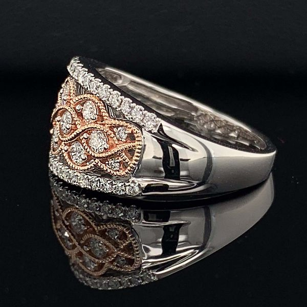 White And Rose Gold Ladies Diamond Fashion Ring Image 2 Geralds Jewelry Oak Harbor, WA