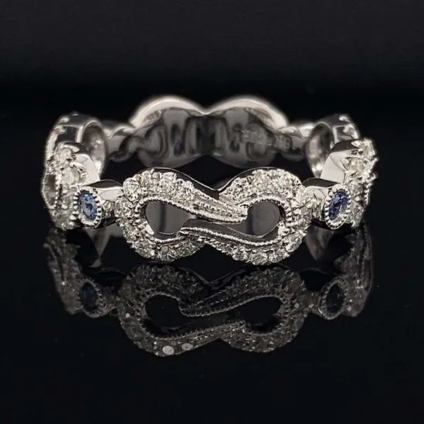 White Gold Diamond And Blue Sapphire Ladies Fashion Ring Geralds Jewelry Oak Harbor, WA
