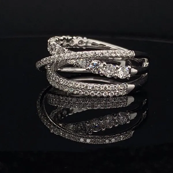 Gabriel & Co. Criss Crossing Layered Diamond Ring Image 2 Geralds Jewelry Oak Harbor, WA