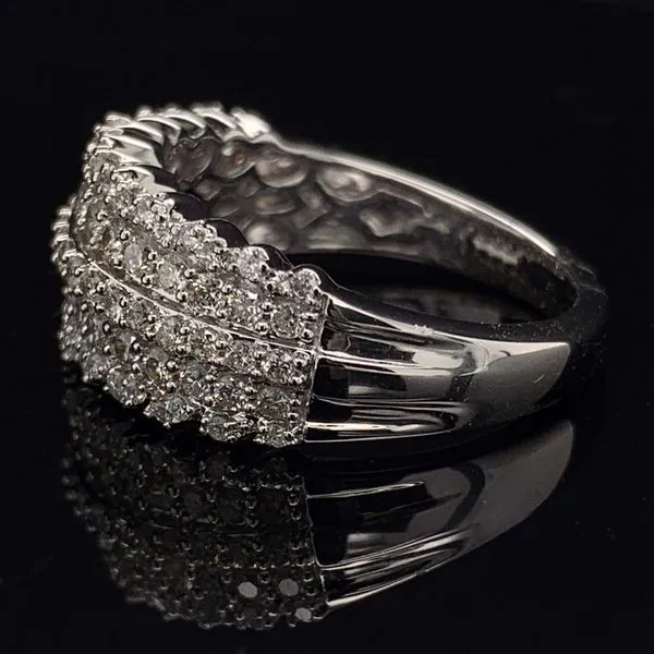 14K White Gold And Diamond Ladies Wide Fashion Ring Image 2 Geralds Jewelry Oak Harbor, WA