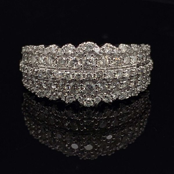 14K White Gold And Diamond Ladies Wide Fashion Ring Geralds Jewelry Oak Harbor, WA