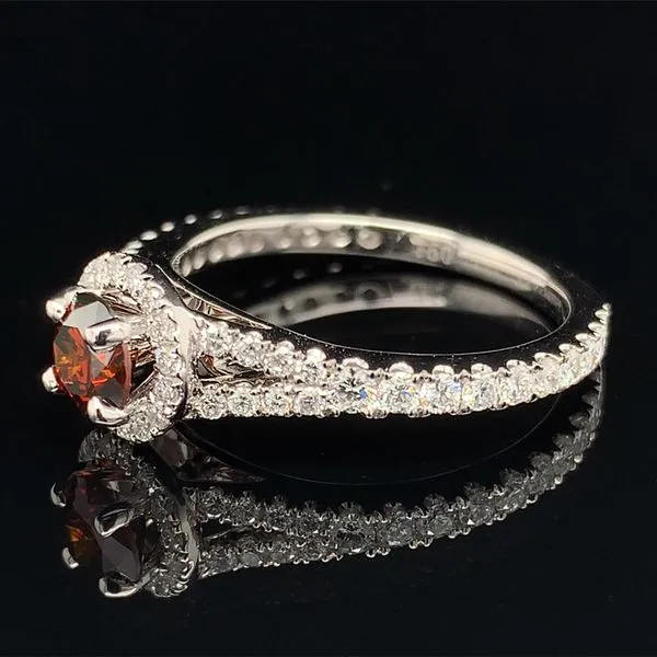 Brilliant Cut Enhanced Red Diamond Halo Fashion Ring Image 2 Geralds Jewelry Oak Harbor, WA