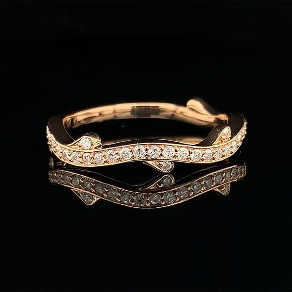 Rose Gold and Diamond Stackable Branch Style Band Geralds Jewelry Oak Harbor, WA
