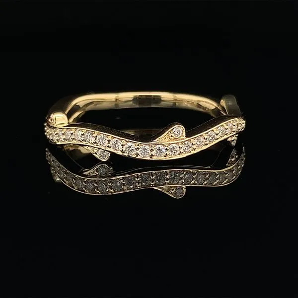 Yellow Gold and Diamond Stackable Branch Style Band Geralds Jewelry Oak Harbor, WA