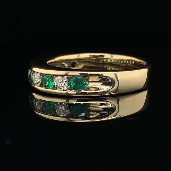 Emerald And Diamond Channel Set Ring Image 2 Geralds Jewelry Oak Harbor, WA