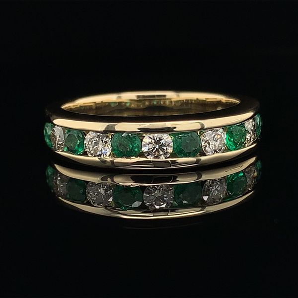 Emerald And Diamond Channel Set Ring Geralds Jewelry Oak Harbor, WA