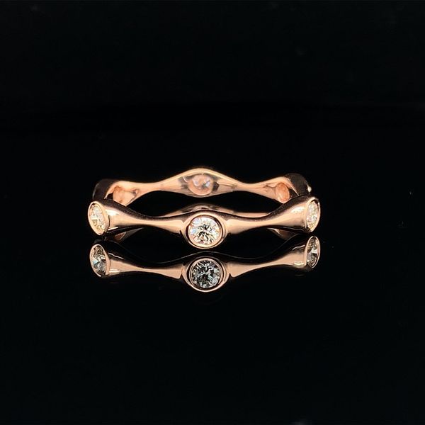 Diamond and Rose Gold Bamboo Style Band Geralds Jewelry Oak Harbor, WA