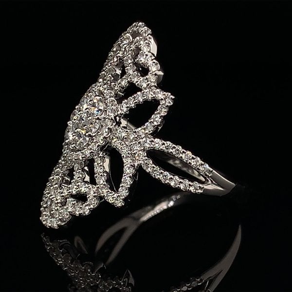 White Gold Vintage Style Diamond Fashion Ring Image 2 Geralds Jewelry Oak Harbor, WA