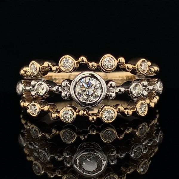 White And Yellow Gold Layered Diamond Fashion Ring Geralds Jewelry Oak Harbor, WA