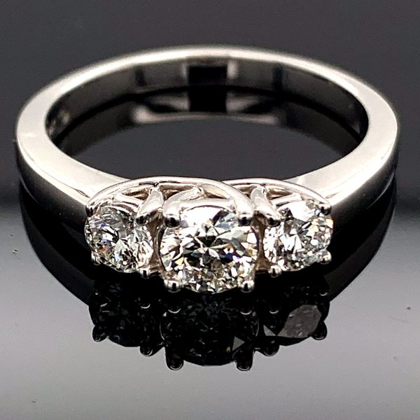 Hearts And Arrows Cut Diamond 3-Stone Ring, .70ct Total Weight Geralds Jewelry Oak Harbor, WA