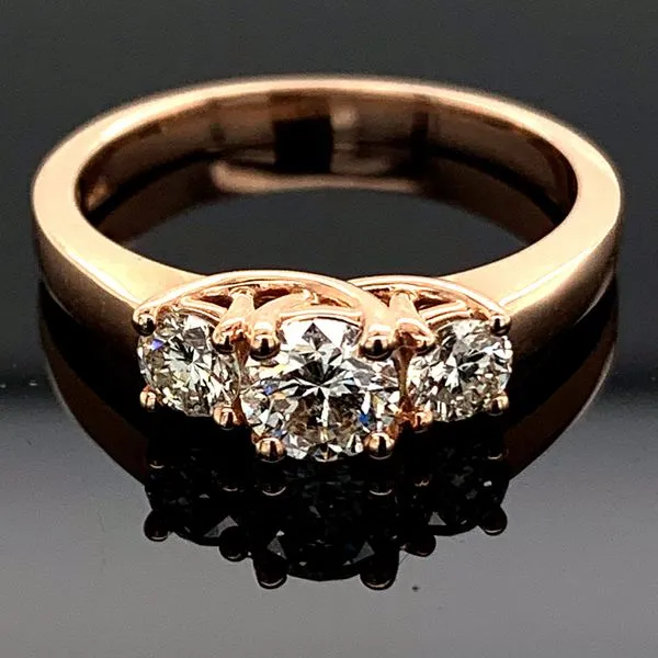 Hearts and Arrows Cut Diamond 3 Stone Ring, .75ct Total Weight Geralds Jewelry Oak Harbor, WA