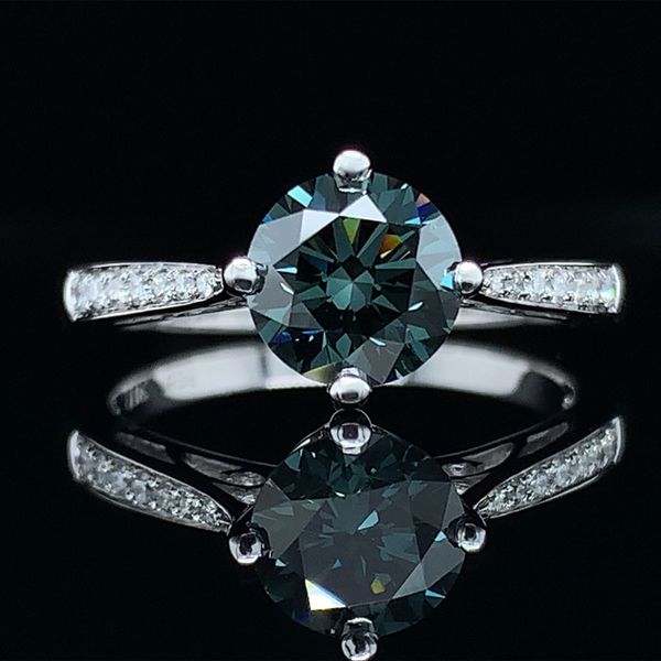 Blue/Green Hearts And Arrows And White Diamond Ring Geralds Jewelry Oak Harbor, WA