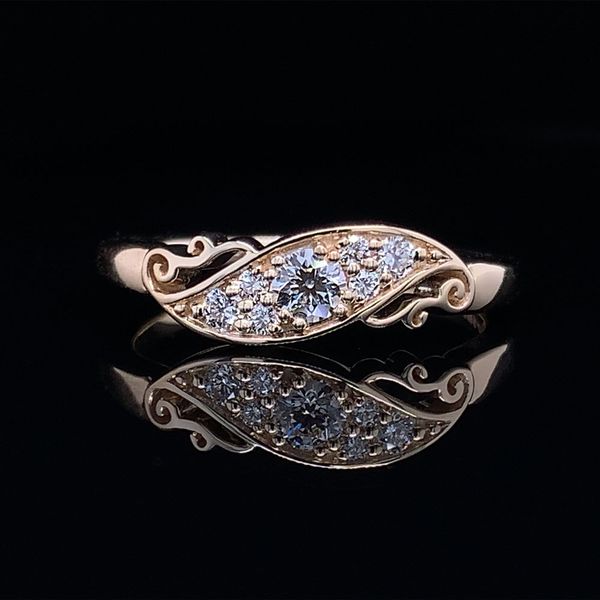 Custom Hearts And Arrows Diamond Bypass Ring With Scrolling Accents Geralds Jewelry Oak Harbor, WA