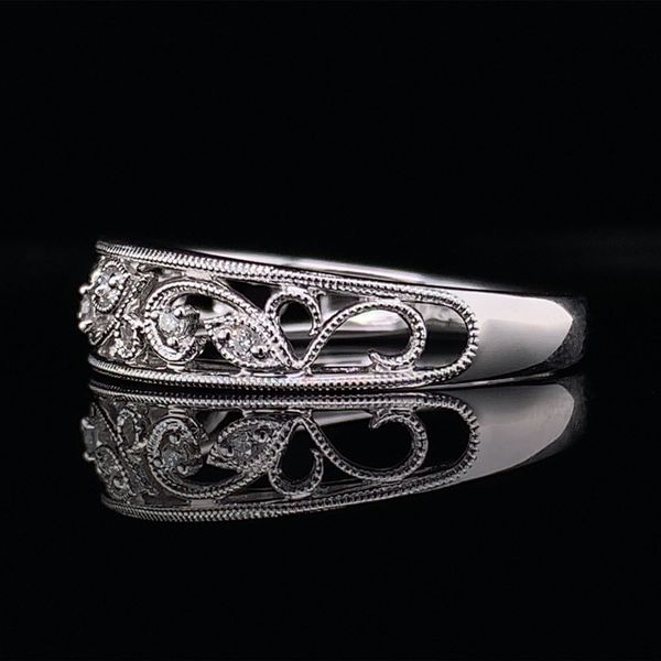 White  Gold Milgrain Filigree Diamond Ring Image 2 Geralds Jewelry Oak Harbor, WA