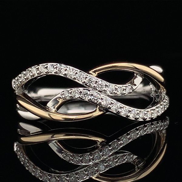 Two Tone Freeform Diamond Waves Ring Geralds Jewelry Oak Harbor, WA