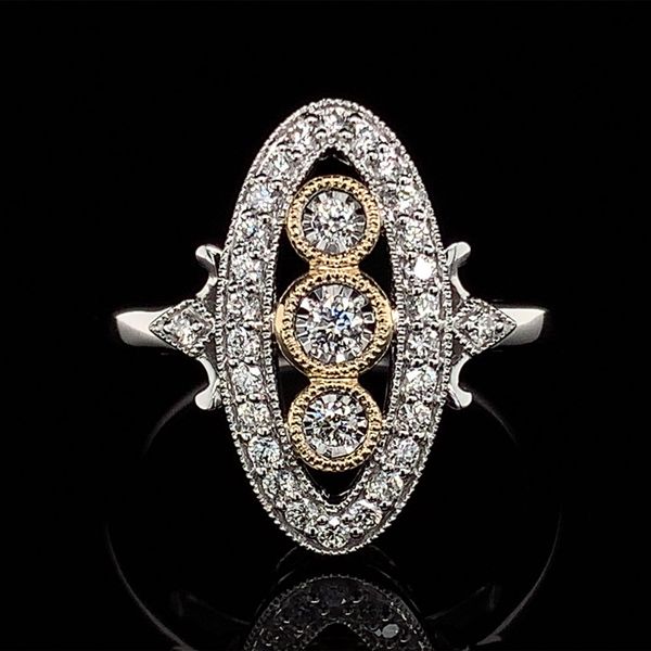 Two Tone Gold Vintage Style Diamond Ring Geralds Jewelry Oak Harbor, WA