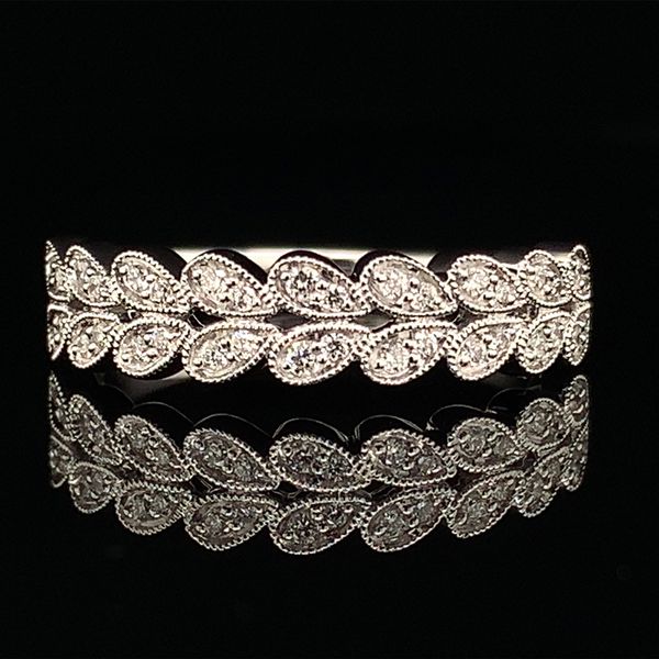 Milgrain White Gold and Double Row Diamond Ring Geralds Jewelry Oak Harbor, WA
