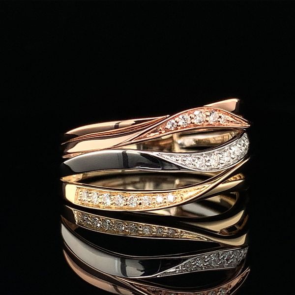 Tri Tone Gold and Diamond Fashion Ring Image 3 Geralds Jewelry Oak Harbor, WA