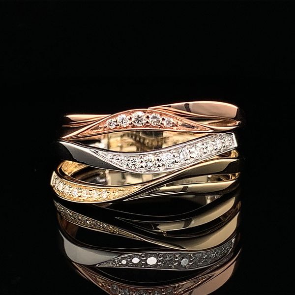 Tri Tone Gold and Diamond Fashion Ring Geralds Jewelry Oak Harbor, WA