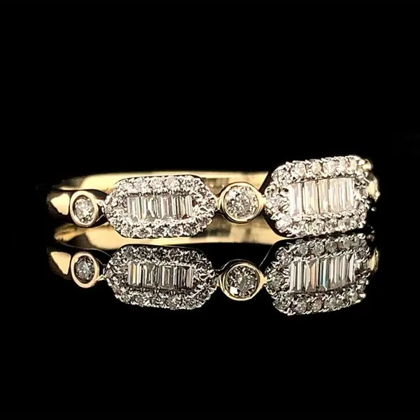 Two Tone Baguette And Round Diamond Fashion Ring Image 2 Geralds Jewelry Oak Harbor, WA