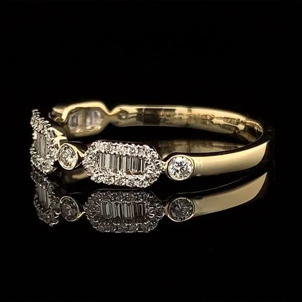 Two Tone Baguette And Round Diamond Fashion Ring Image 3 Geralds Jewelry Oak Harbor, WA