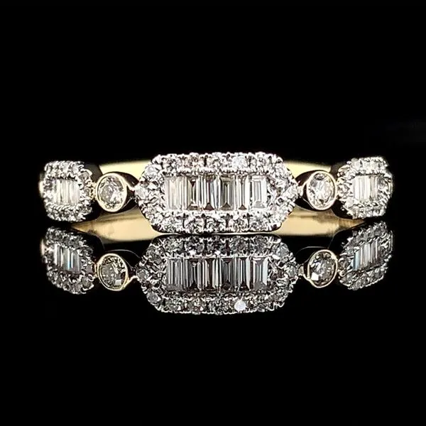 Two Tone Baguette And Round Diamond Fashion Ring Geralds Jewelry Oak Harbor, WA