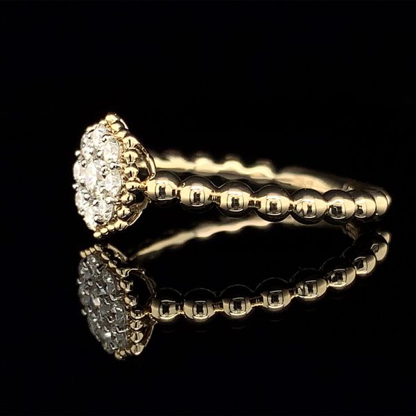 Beaded Yellow Gold Cluster Style Diamond Fashion Ring Image 3 Geralds Jewelry Oak Harbor, WA