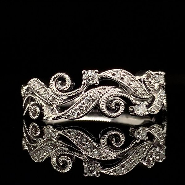 White Gold Filigree Diamond Ring Geralds Jewelry Oak Harbor, WA