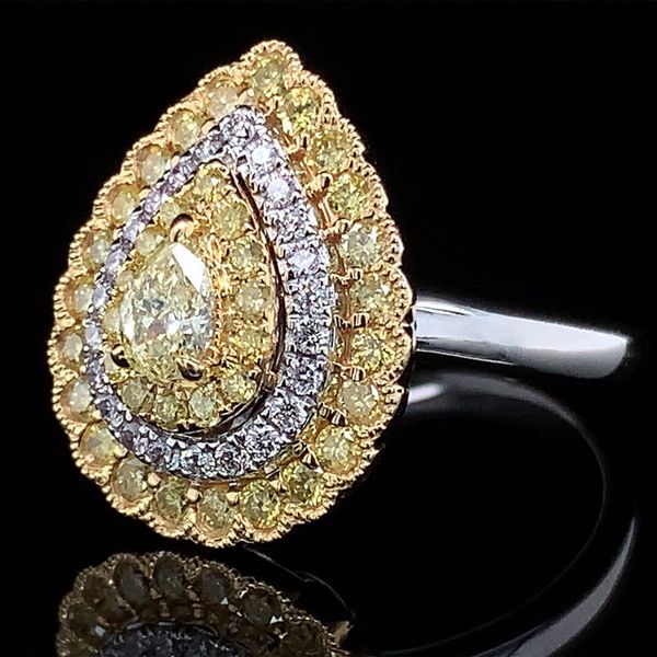 White and Fancy Yellow Diamond Ring Image 2 Geralds Jewelry Oak Harbor, WA
