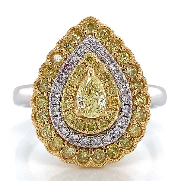 White and Fancy Yellow Diamond Ring Image 4 Geralds Jewelry Oak Harbor, WA