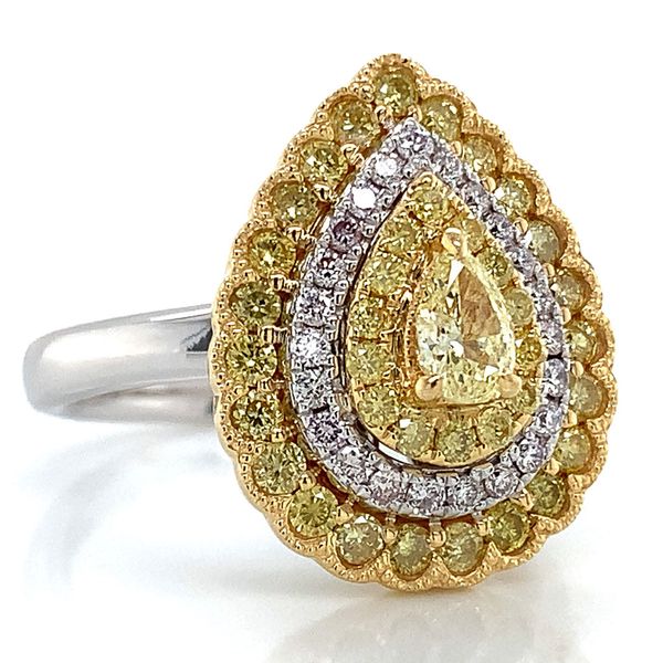 White and Fancy Yellow Diamond Ring Image 5 Geralds Jewelry Oak Harbor, WA