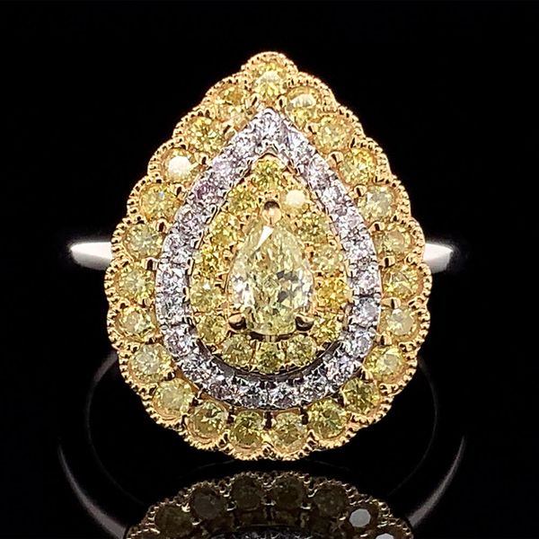 White and Fancy Yellow Diamond Ring Geralds Jewelry Oak Harbor, WA