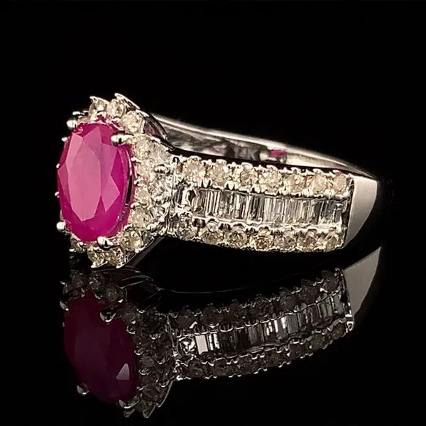 Oval Ruby and Diamond Ring Image 2 Geralds Jewelry Oak Harbor, WA