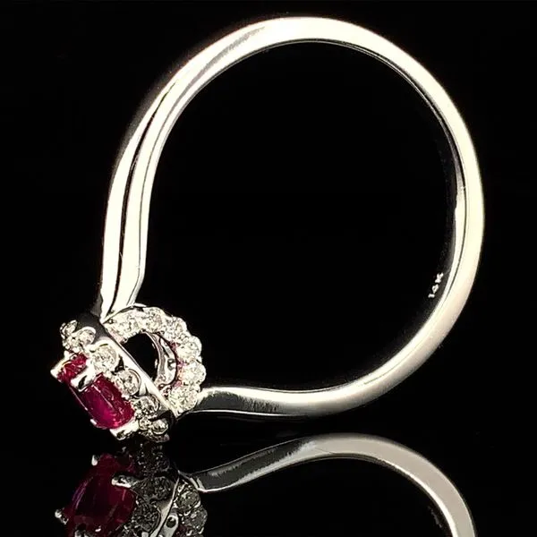 Ruby And Diamond Halo Ring Image 3 Geralds Jewelry Oak Harbor, WA