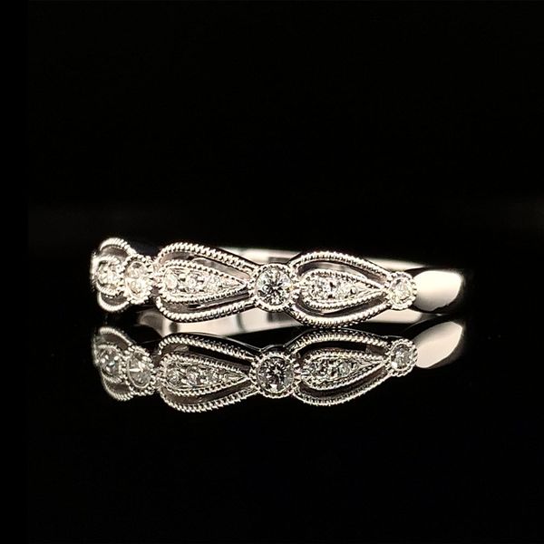 Milgrain White Gold and Diamond Ring Image 2 Geralds Jewelry Oak Harbor, WA