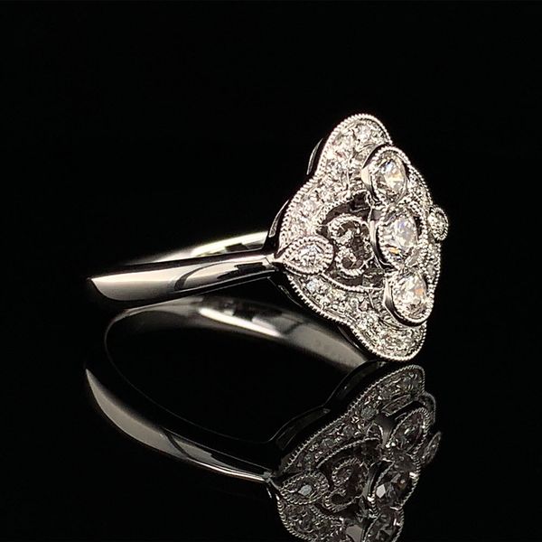 White Gold Vintage Inspired Diamond Fashion Ring Image 3 Geralds Jewelry Oak Harbor, WA