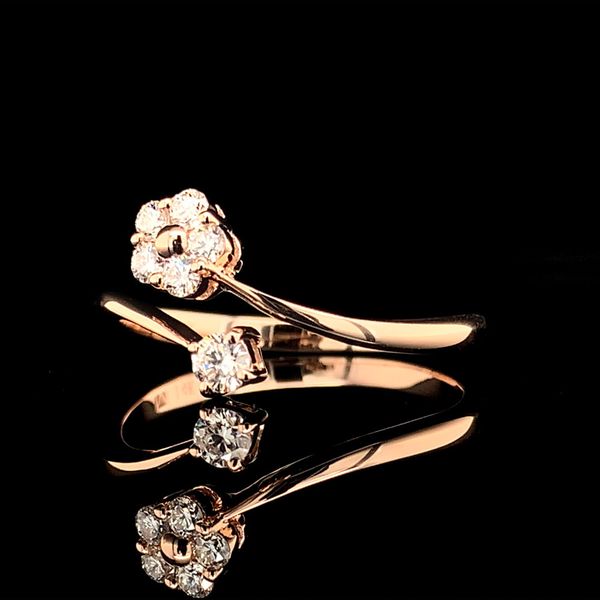 Rose Gold Diamond Flower Ring Image 2 Geralds Jewelry Oak Harbor, WA