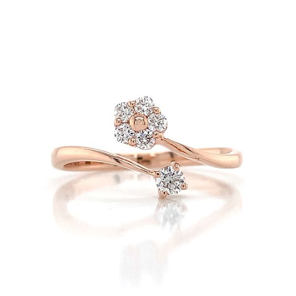 Rose Gold Diamond Flower Ring Image 4 Geralds Jewelry Oak Harbor, WA