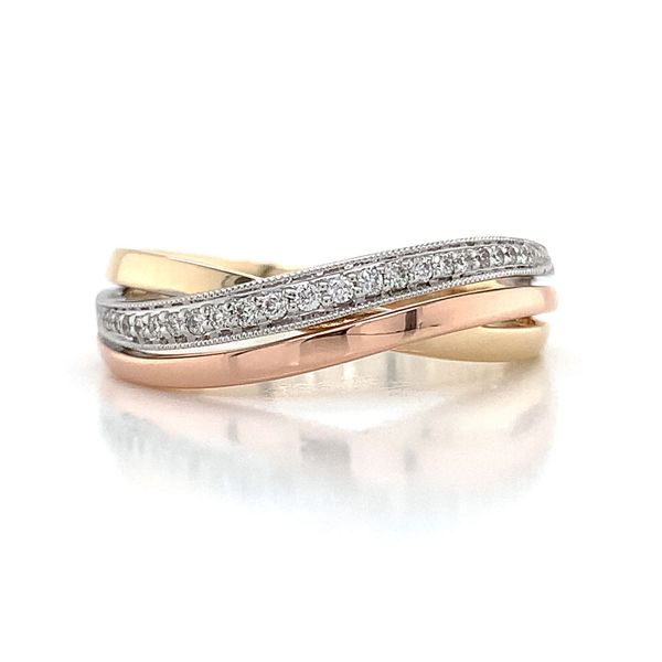 Tri Tone Gold and Diamond Ring Image 4 Geralds Jewelry Oak Harbor, WA