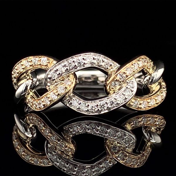 Two Tone Diamond Link Ring Geralds Jewelry Oak Harbor, WA