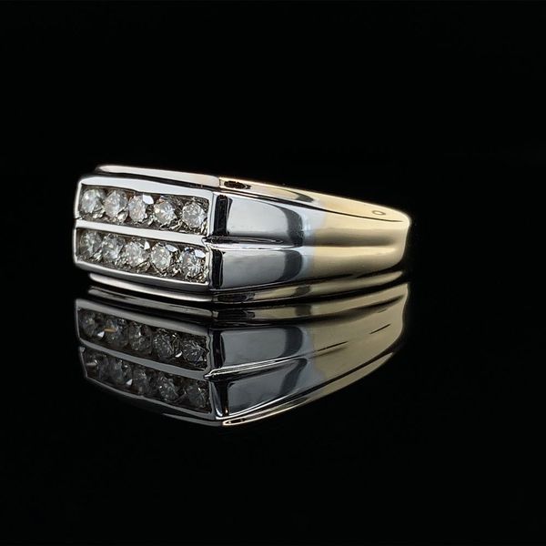 Men's Diamond and Two Tone Gold Ring Image 2 Geralds Jewelry Oak Harbor, WA