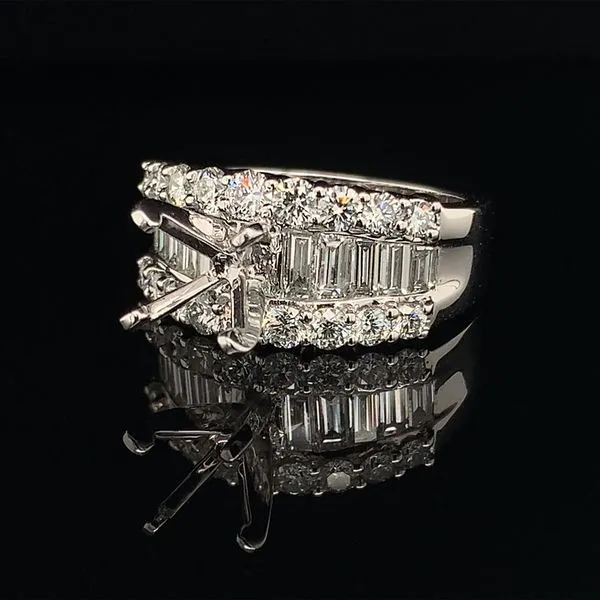 Wide 18K White Gold Diamond Ring Without Center Stone Image 2 Geralds Jewelry Oak Harbor, WA