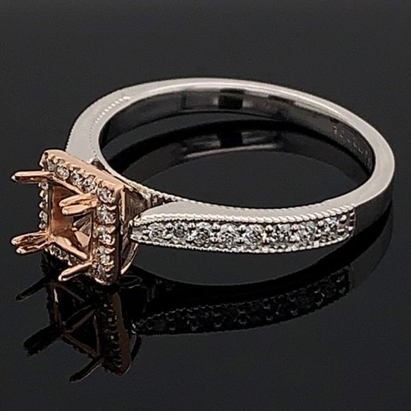 White and Rose Diamond Semi Mount Engagement Ring Image 2 Geralds Jewelry Oak Harbor, WA