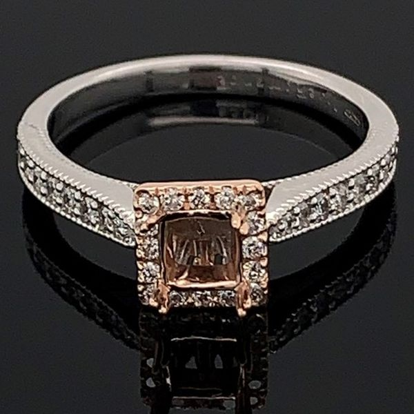 White and Rose Diamond Semi Mount Engagement Ring Geralds Jewelry Oak Harbor, WA