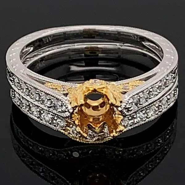 TuTone Diamond Semi Mount Engagement Ring Image 3 Geralds Jewelry Oak Harbor, WA