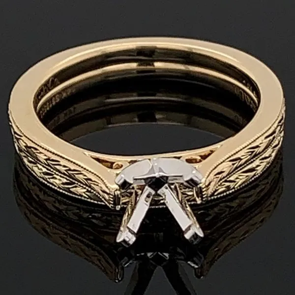 Gabriel & Co. Carved Semi Mount Engagement Ring Image 3 Geralds Jewelry Oak Harbor, WA