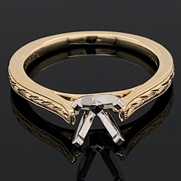 Gabriel & Co. Carved Semi Mount Engagement Ring Geralds Jewelry Oak Harbor, WA