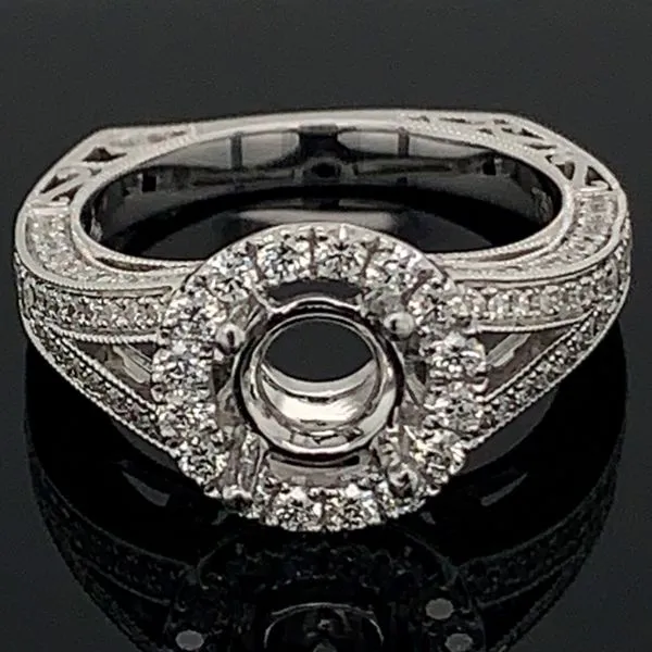 18K White Gold Diamond Semi Mount Ring Geralds Jewelry Oak Harbor, WA